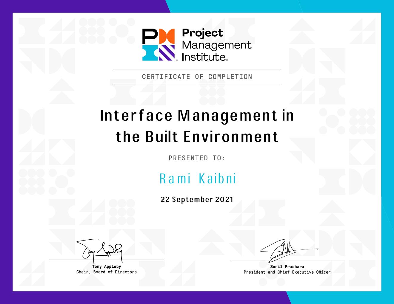 Interface Management in the BE Certificate