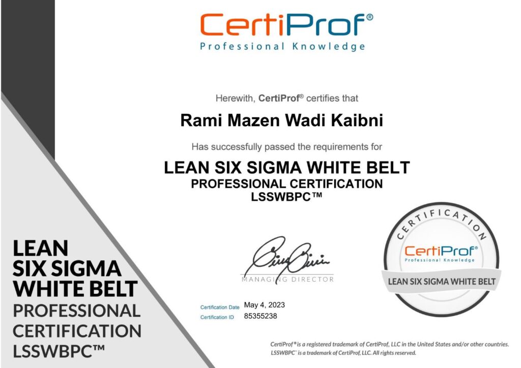 Lean Six Sigma White Belt Professional Certification (LSSWBP) - RMK ...