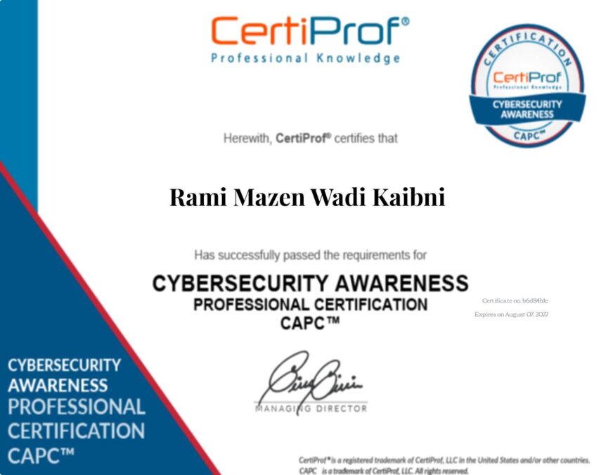 Cybersecurity Awareness Professional Certification (CAPC) - RMK Coaching